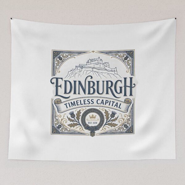 Item preview, edinburgh, scotland, edinburgh skyline, edinburgh castle, scottish design designed and sold by TrueArtVibes.