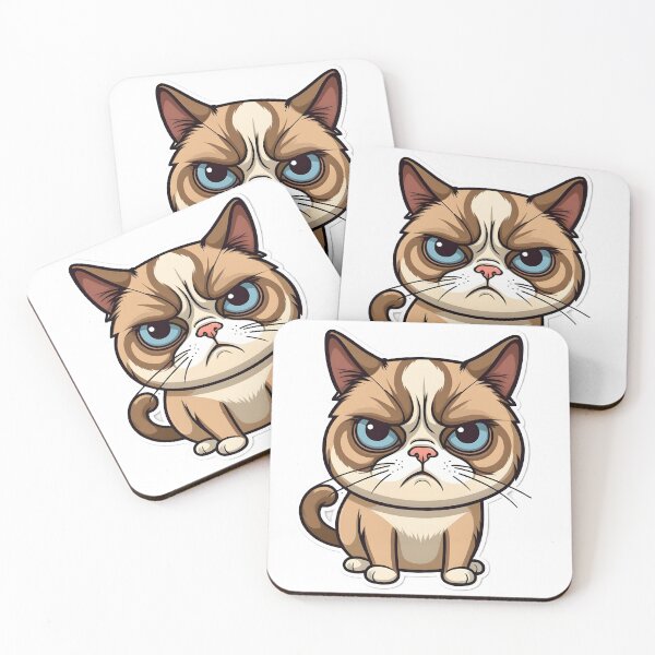 Item preview, Funny Grumpy Cat Cartoon Meme - 4 designed and sold by RELAX STATION.