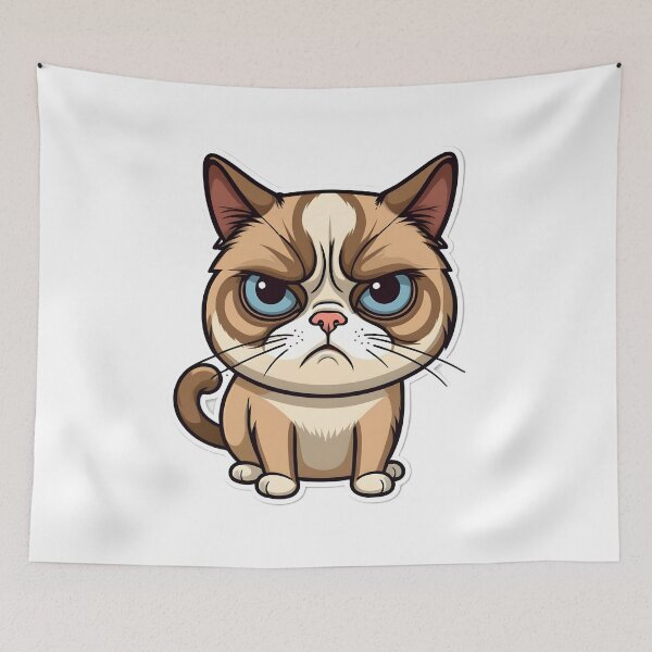 Item preview, Funny Grumpy Cat Cartoon Meme - 4 designed and sold by RELAX STATION.