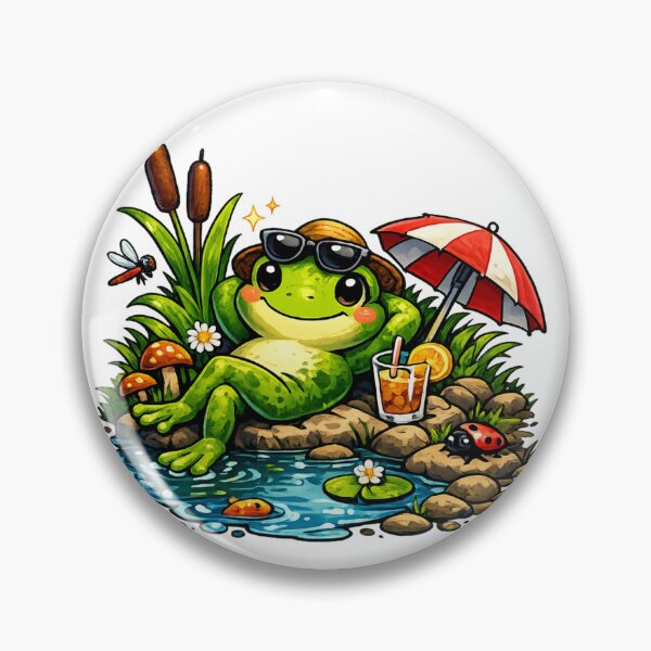 Item preview, Cute Frog Chilling By a Pond designed and sold by ttuniques.