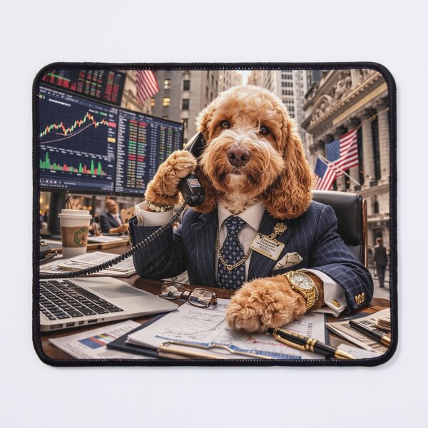 Item preview, Cockapoo Stockbroker on Wall Street designed and sold by Paul Thompson Photography.