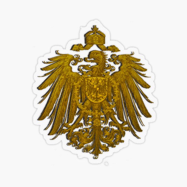 German Heritage, 1888 Feathered Reich Eagle Transparent Sticker