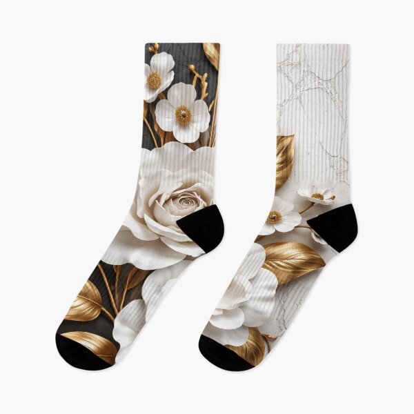 Item preview, Elegant White and Gold Floral Marble Design designed and sold by Kaleidoscope Print.