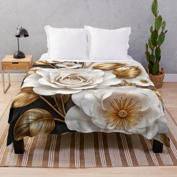 Item preview, Elegant White and Gold Floral Marble Design designed and sold by Kaleidoscope Print.