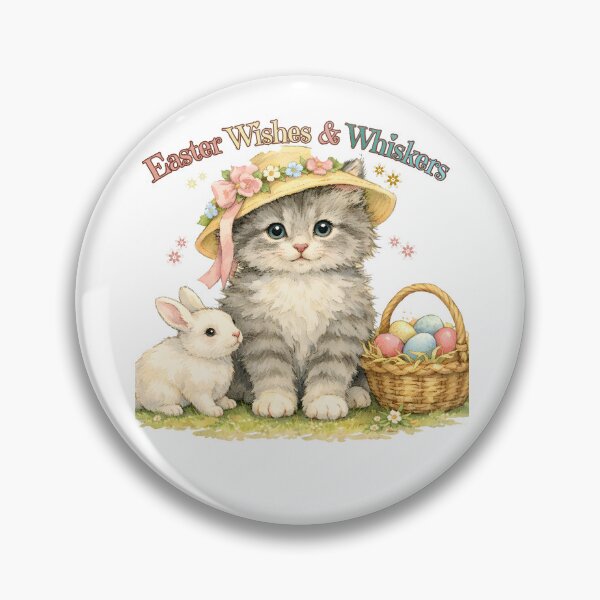 Item preview, Easter Wishes & Whiskers – Cute Kitten and Bunny Easter Shirt designed and sold by bazstees54.
