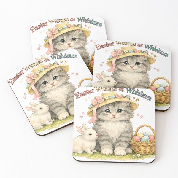 Item preview, Easter Wishes & Whiskers – Cute Kitten and Bunny Easter Shirt designed and sold by bazstees54.