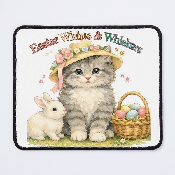 Item preview, Easter Wishes & Whiskers – Cute Kitten and Bunny Easter Shirt designed and sold by bazstees54.
