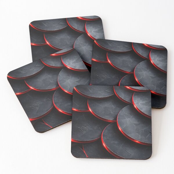 Item preview, Glowing Red Neon Circles Abstract Dark Futuristic Geometric Pattern designed and sold by Kaleidoscope Print.