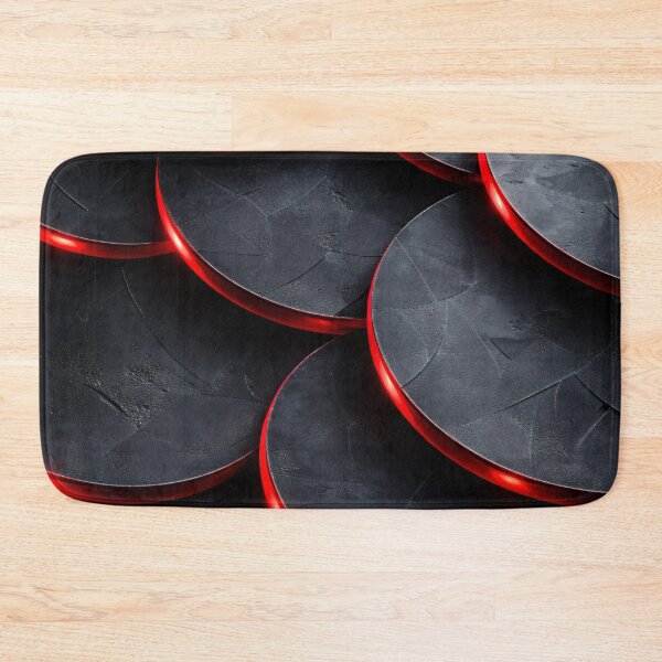 Item preview, Glowing Red Neon Circles Abstract Dark Futuristic Geometric Pattern designed and sold by Kaleidoscope Print.