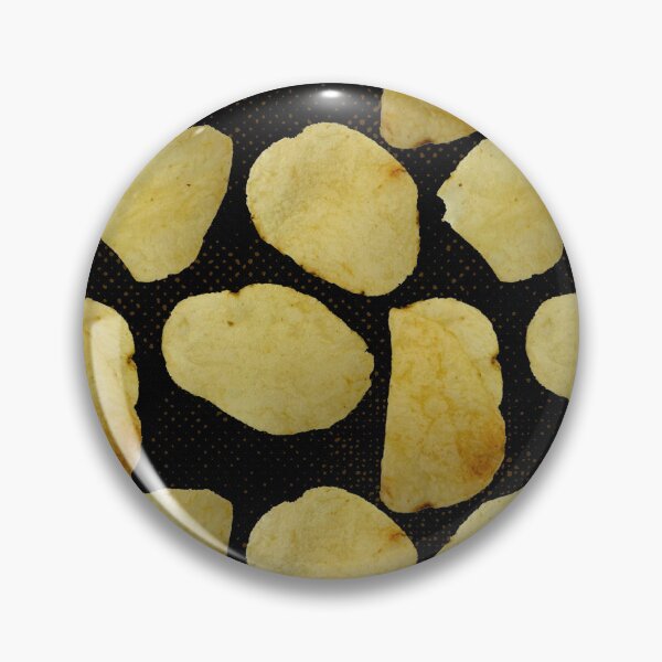 Item preview, Potato Chip seamless pattern on black designed and sold by Paintbrushbetty.