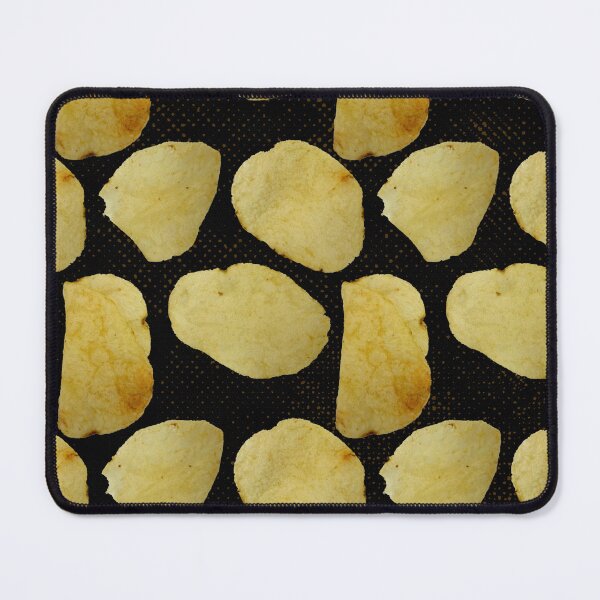 Item preview, Potato Chip seamless pattern on black designed and sold by Paintbrushbetty.