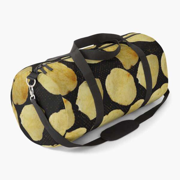 Item preview, Potato Chip seamless pattern on black designed and sold by Paintbrushbetty.