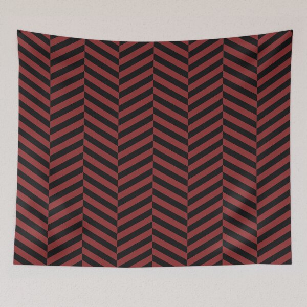 Item preview, Black And Brick Red Herringbone Pattern designed and sold by pattern-archive.