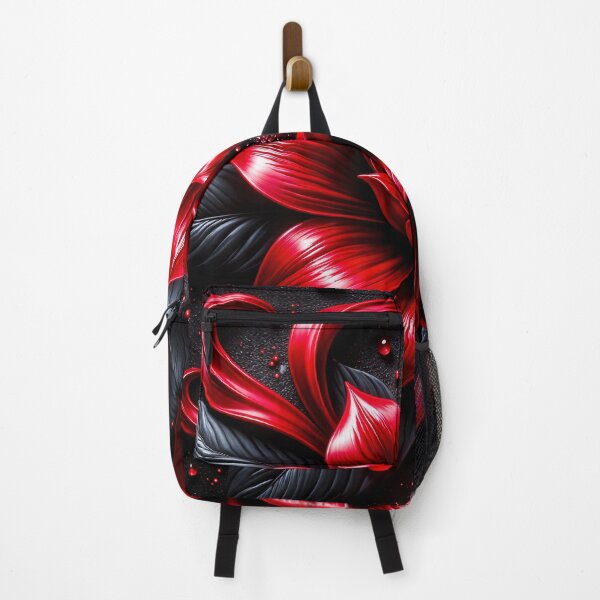 Item preview, Red Gothic Floral Bloom on Black Elegant Dark Botanical Design designed and sold by Kaleidoscope Print.