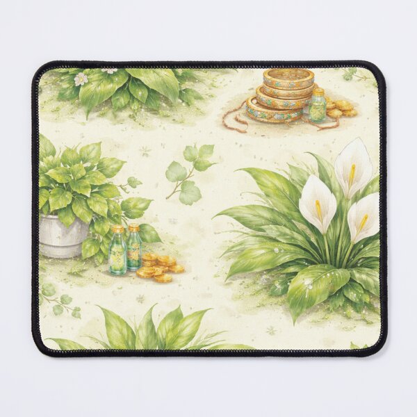 Item preview, Money Plant & Lily Botanical Pattern with Bangles – Prosperity Aesthetic Design designed and sold by Radha Krishna curated finds.