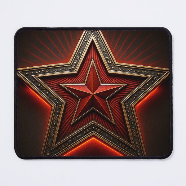 Item preview, Glowing Red Star — Dark Neon Emblem Art designed and sold by DarkForgePrints.