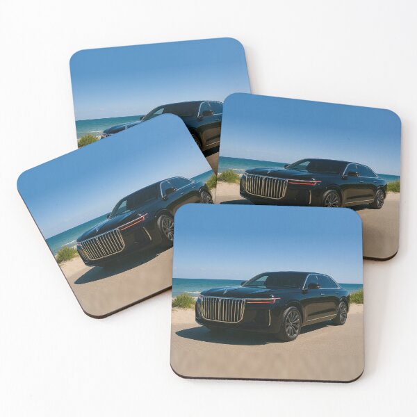 Item preview, Black Luxury Car On Beach — Automotive Art designed and sold by DarkForgePrints.