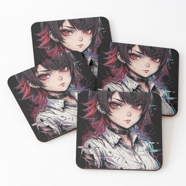 Item preview, Ellen Joe ZZZ Black Hair Red Highlights Shark Hood Icon designed and sold by Senpaiwaves.