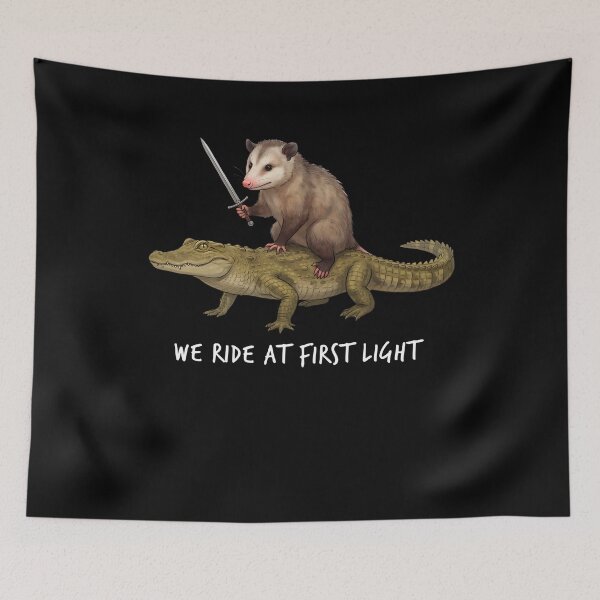 Item preview, We Ride at First Light Funny Opossum Crocodile Animal Lover designed and sold by TerryConnells.