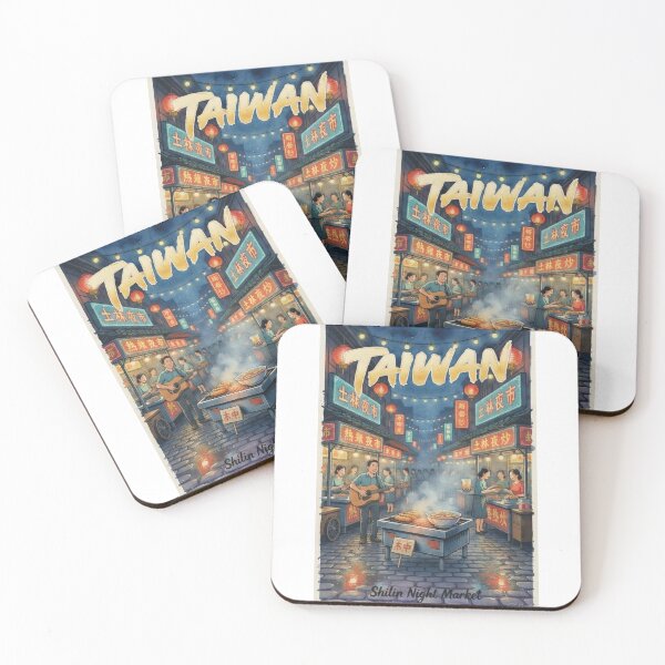 Item preview, Shilin Night Market | Vintage Taiwan Poster designed and sold by Dikshant Goyal.