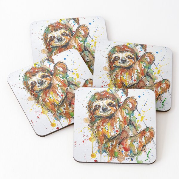 Item preview, Colourful Abstract Baby Sloth Watercolour Art designed and sold by Printpix.