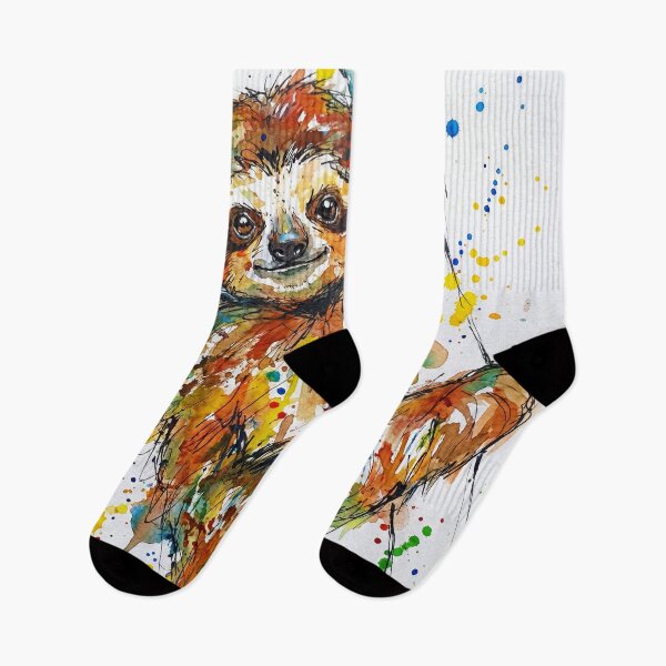Item preview, Colourful Abstract Baby Sloth Watercolour Art designed and sold by Printpix.