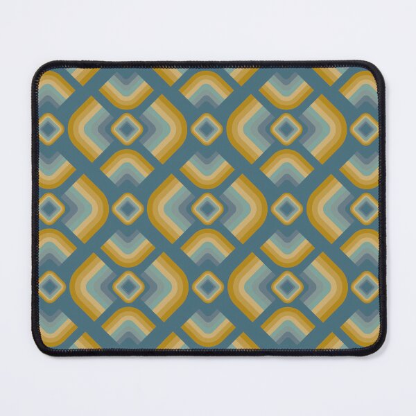 Item preview, Mid Century Modern Retro Geometric Pattern – 70s Diamond - Navy, Dusty Blue and Mustard Gold designed and sold by JMgraphic.