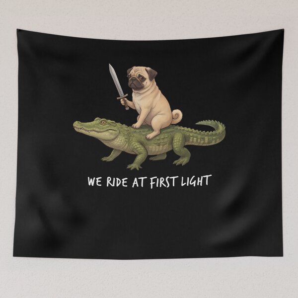 Item preview, We Ride at First Light Funny Pug Crocodile Dog Lover designed and sold by TerryConnells.