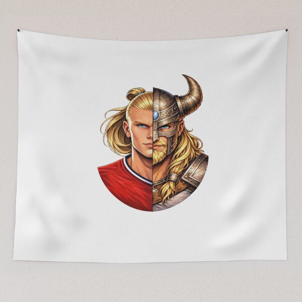 Item preview, Half Striker, Half Viking - Erling Haaland designed and sold by Canva Drip.