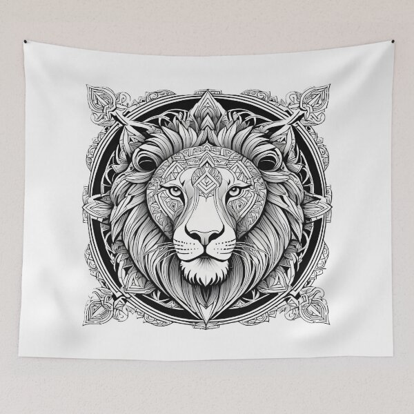 Item preview, Ornamental Lion Line Art - 5 designed and sold by RELAX STATION.