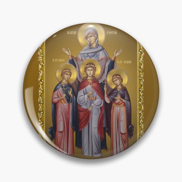 Item preview, Saints Faith Hope Love and their mother Sophia, Orthodox icon designed and sold by orthodox-icon.
