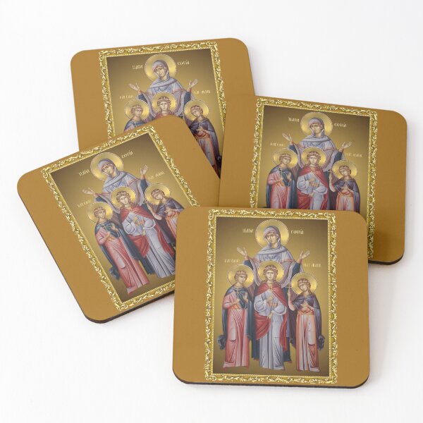 Item preview, Saints Faith Hope Love and their mother Sophia, Orthodox icon designed and sold by orthodox-icon.