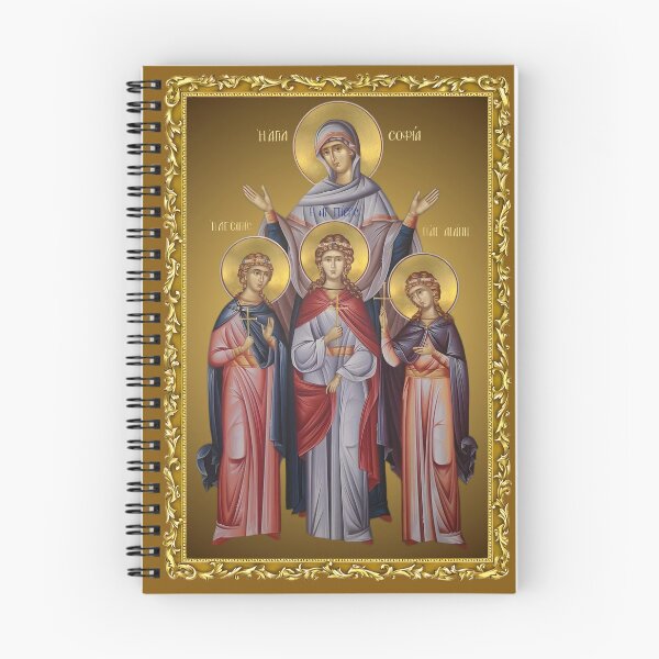 Item preview, Saints Faith Hope Love and their mother Sophia, Orthodox icon designed and sold by orthodox-icon.