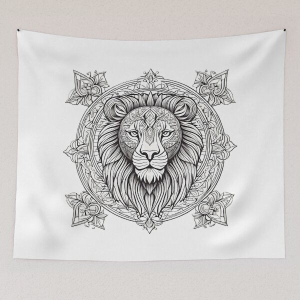 Item preview, Ornamental Lion Line Art - 6 designed and sold by RELAX STATION.