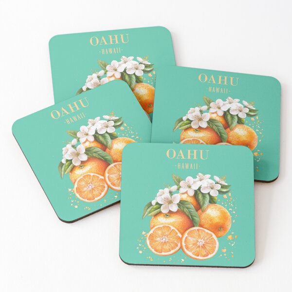 Item preview, Retro Oahu Hawaii Poster Art With Oranges designed and sold by JonnaHurmerinta.
