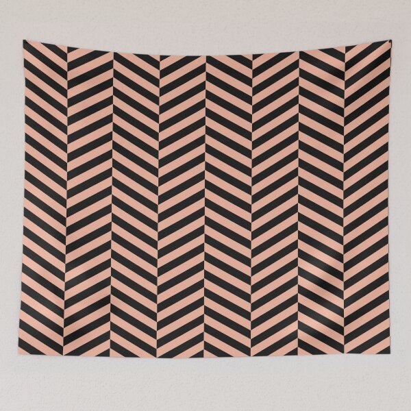 Item preview, Black And Peach Herringbone Pattern designed and sold by pattern-archive.