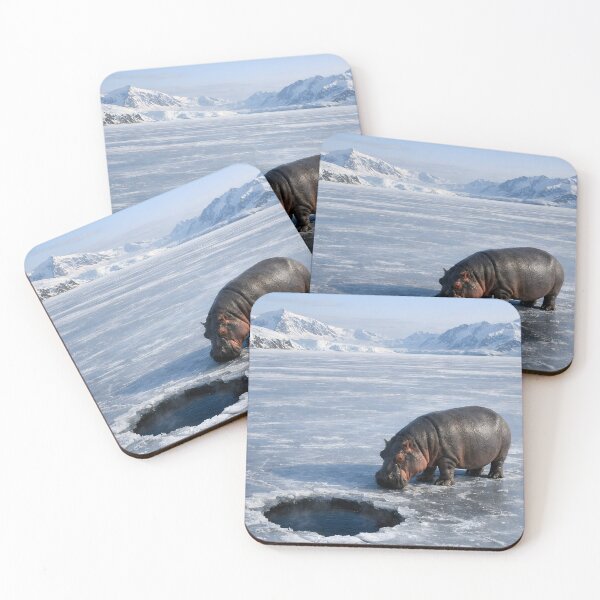 Item preview, Hippopotamus on Ice – Surreal Climate Change Animal Art designed and sold by frankseebald.