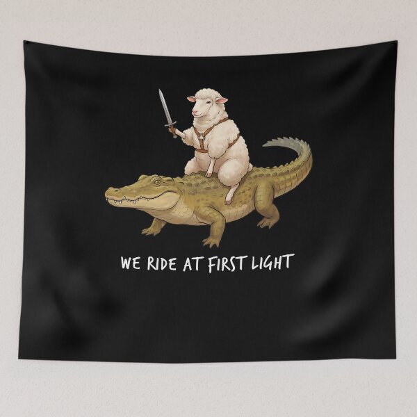 Item preview, We Ride at First Light Funny Sheep Crocodile Animal Lover designed and sold by TerryConnells.