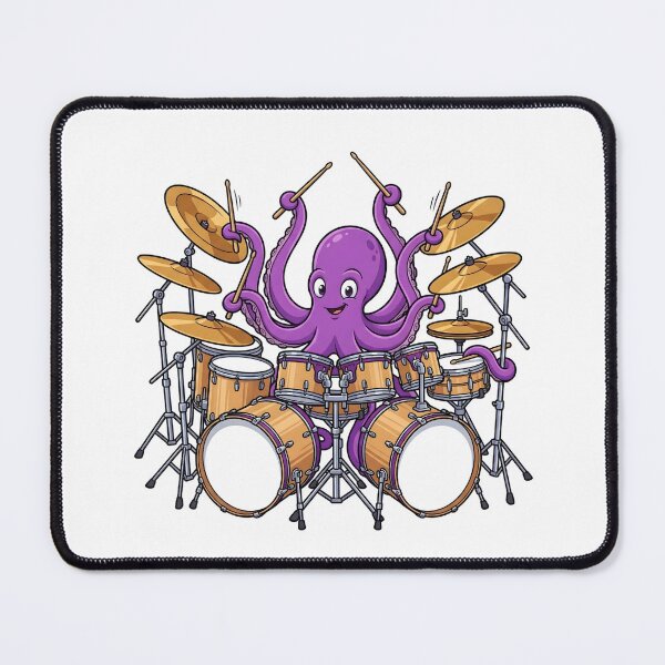 Item preview, Energetic Purple Octopus Playing Acoustic Drums designed and sold by Kvarny.