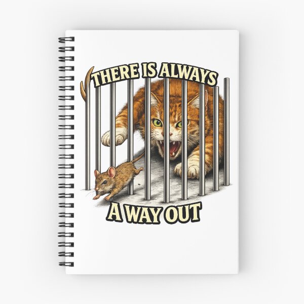 Item preview, There Is Always a Way Out – Mouse Escape Cat Chase Inspirational Design designed and sold by IrynaLineArt.