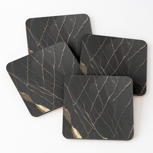 Item preview, Dark Marble With Gold Veins - Luxury Texture designed and sold by DarkForgePrints.