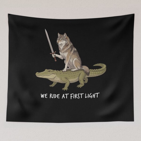 Item preview, We Ride at First Light Funny Wolf Crocodile Animal Lover designed and sold by TerryConnells.