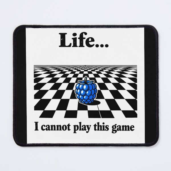 Item preview, Life… I Cannot Play This Game – Surreal Chessboard Raspberry T-Shirt Design designed and sold by VINTAGEPUNTEES.