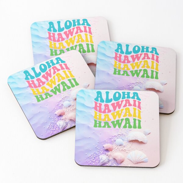Item preview, Retro Hawaii Text Art With A Sandy Beach designed and sold by JonnaHurmerinta.