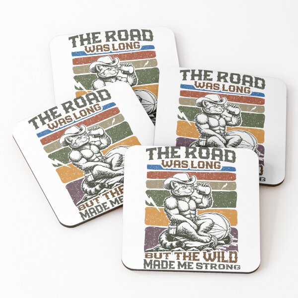 Item preview, Vintage Cowboy Cat Shirt – The Road Was Long, But The Wild Made Me Strong Retro Graphic Tee designed and sold by Styliogellery.