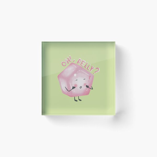 Item preview, Cute Pink Pentagon Character Saying Oh Really Funny Reaction Quote designed and sold by rainyhst.