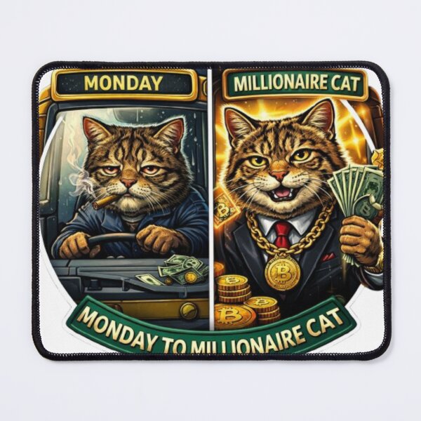 Item preview, Monday to Millionaire Cat – From Bus Driver to Crypto Rich designed and sold by Busdriverstore.