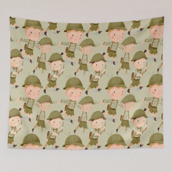 Item preview, Watercolor Style Little Boy Soldiers Pattern designed and sold by Piotrek0001.