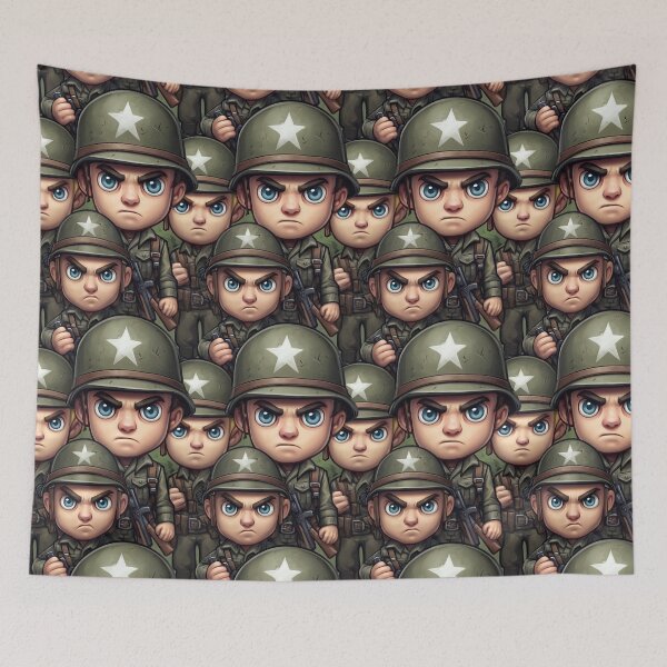 Item preview, Gritty Realistic Soldier Faces Dark Pattern designed and sold by Piotrek0001.