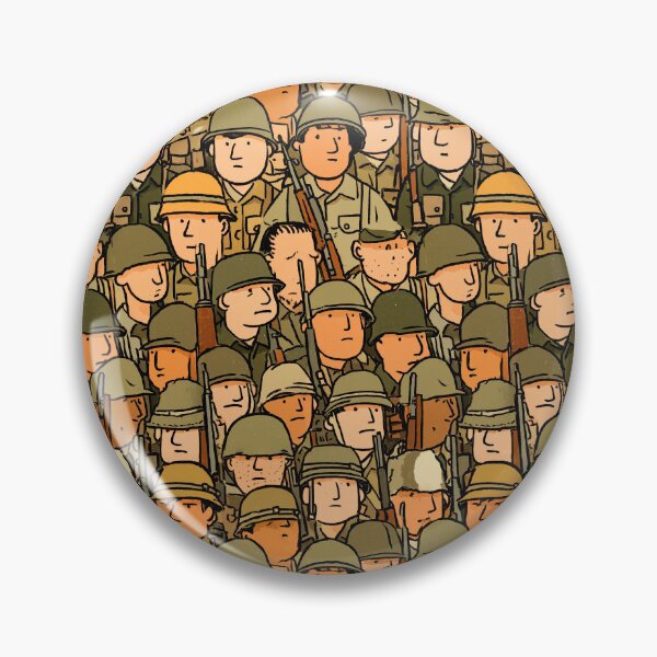 Item preview, Vintage Comic Style Soldier Faces Pattern designed and sold by Piotrek0001.